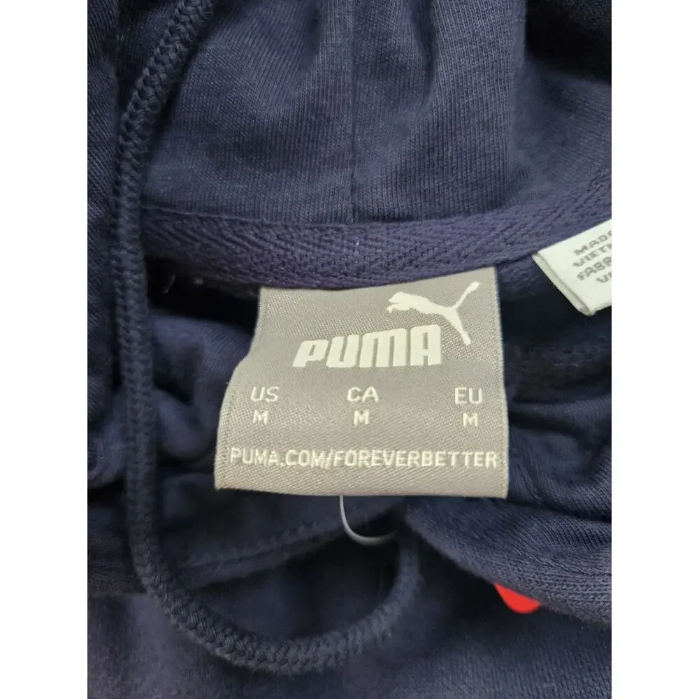 NWT PUMA Set Men's Modern V2 Embossed Blue Fleece Jogger Sweatpants/ Hoodie Sz M